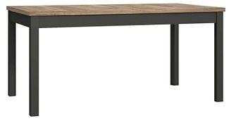 Forte Möbel JOKKAZ Esstisch ausziehbar, Holzwerkstoff, Flagstaff Eiche/schwarz, B x H x T: 160,4 x 76,6 x 90 cm