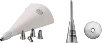 ORIGINAL KAISER | 8-TLG. Spritzbeutel Starter-Set inkl. Spritztülle 4 mm | rostfreier Edelstahl | 6 Verschiedene Tüllen | wiederverwendbar | ideal zum garnieren und füllen von Gebäck