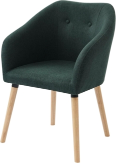 BAÏTA Sessel Viggo aus grünem Stoff mit Holzfuß