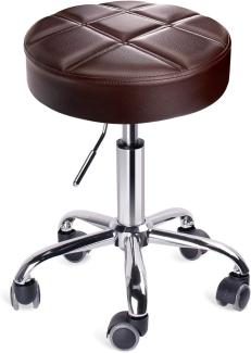 Leader Accessories Drehhocker höhenverstellbar Rollhocker Funktionaler Arbeitshocker Studiohocker im modernen Design Braun(Sitz Φ35cm)