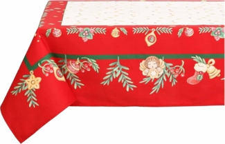THUN, Tischdecke für 12 Plätze aus 100% Baumwolle, Kollektion Weihnachtsüberraschungen, Set für Haus und Küche, Geschenkidee zu Weihnachten, 140x250 cm