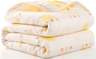 Hayisugal Kinder Decke 6-lagig Babydecke aus 100% Baumwolle - kuschelige Baumwolldecke Ideal als Kinderwagendecke, Erstlingsdecke, Bettdecke oder Kuscheldecke, Gold Krone, 110x110 cm