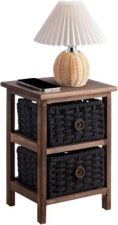 CARO-Möbel Nachtkommode PLUTO, Beistelltisch PLUTO - Nachtschrank, Telefontisch, Braun, Holz