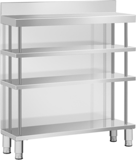 Royal Catering Arbeitstisch Edelstahl Bar-Arbeitstisch 100x30 cm mit Rückwand & Aufkantung 400 kg