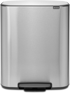 Brabantia Recycling-Treteimer, matt, Stahl, Fingerabdruckschutz, groß (2x30 l)