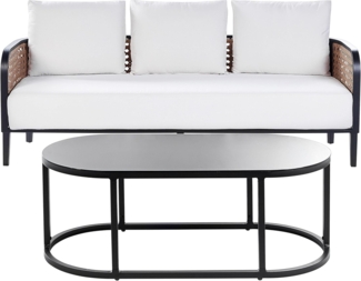 3 Sitzer Sofa MONTEFALCO Metall Weiß