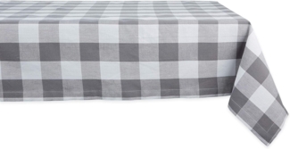 DII Buffalo Check Collection Klassische Tischdecke, 60x120 cm, Grau & Weiß
