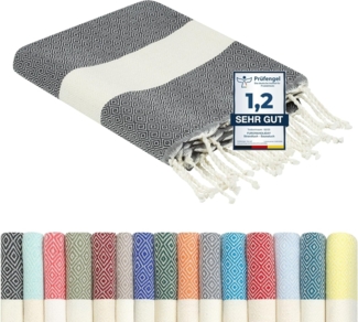 furora HOLIDAY Strandtuch groß 100x200 cm Strand Tuch, aus Baumwolle, Hamamtuch Badetuch, leicht, lang, dünn & kompakt