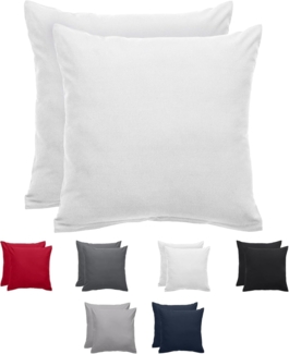 Komfortec Kissenbezug 80x80 cm 2er Set aus Gebürstet Mikrofaser mit Reißverschluss, Atmungskativ und Weich – Weiß