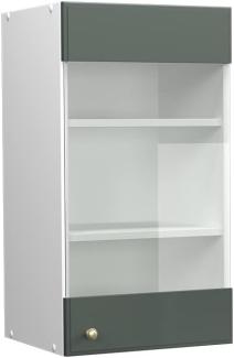 Küchenglasschrank Fame-Line Grün-Gold Landhaus 40 cm Vicco