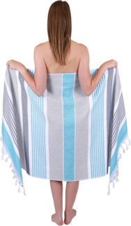 Betz Badetuch Hamamtuch 1 Stück 90 x 170 cm Badetuch Strandtuch Saunahandtuch, (1 Stück, 1-St), 100% Baumwolle, Farbe blau