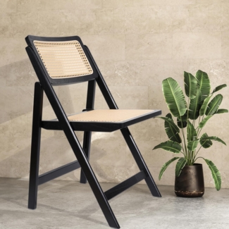 LIM HOME Klappstuhl TB000 (Packung, 1 St), Gestell aus Massiveholz FSC®, Sitzfläche aus Rattan