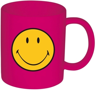 Zak Designs 6187-159 Smiley Henkelbecher, 35 cl, himbeere
