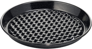 Riess Grillschale gelocht und rund, Emaille schwarz, 32 cm