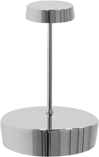 Zafferano, Swap Mini Lampe mit Glänzendem Chrom-Finish, Wiederaufladbare und Kabellose Tischlampe mit Touch Control, Geeignet für den Innenbereich, Dimmer, 2700 K, Höhe 14,8 cm