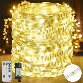 Lichterkette aussen 50M, 500LED 8Modi Lichterkette Weihnachtsbaum IP67 Wetterfest Funkelnde Lichterketten für Weihnachtsdekoration Garten Balkon Deko Zimmer Beleuchtung Hochzeiten