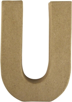 Pappmaché Buchstabe U FSC Recycled100%, 15x10,5x3cm