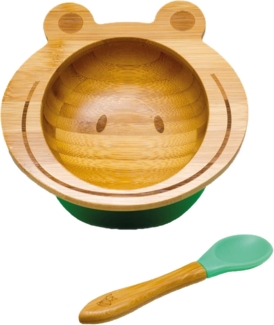 Kleinfuchs Babyteller Bambus Frosch Grün
