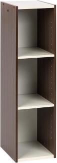 Marke Amazon– Movian, Aufbewahrungsschrank/Bücherregal/Akzentschrank mit 3 Ablagen aus Holz,Modular, Wohnzimmer, Schlafzimmer, Büro – Space Saving Shelf UB-9025 – Braun & Weiß