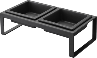 Yamazaki Futternapf "Tower" Doppelnapf 2 Schalen, Keramik, Fressnapf, Napf, Katzennapf, Hundenapf, Futterstation