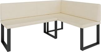 Eckbank Akiko Metal - Eckbankgruppe für Ihrem Esszimmer, Küche modern, Sitzecke, Essecke. Perfekt für Küche, Büro und Rezeption. Solide und Starke Verarbeitung. (Soft 18, 196x142 cm rechts)