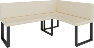 Eckbank Akiko Metal - Eckbankgruppe für Ihrem Esszimmer, Küche modern, Sitzecke, Essecke. Perfekt für Küche, Büro und Rezeption. Solide und Starke Verarbeitung. (Soft 18, 196x142 cm rechts)