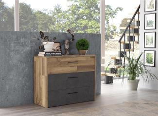 Kommode >Rhodos< in Stabeiche - 99,8x79,9x41,5cm (BxHxT)