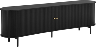 Vente-unique - TV-Möbel mit 2 Schiebetüren - MDF - Schwarz - SEVATO