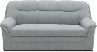 DOMO Collection Sofa Berlin | Klassische Polstergarnitur mit hochwertigem Federkern, 3 Sitzer, Silber