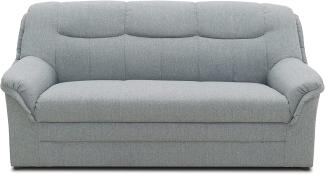 DOMO Collection Sofa Berlin | Klassische Polstergarnitur mit hochwertigem Federkern, 3 Sitzer, Silber