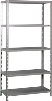 SimonRack Schwerlastregal, Lagerregal, 180 x 80 x 40 Metallregal, Kellerregal, Biegestelle 100 kg, 5 Fachböden, Grau - Comfort