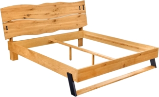 riess-ambiente Holzbett AMAZONAS 180x200 cm natur / schwarz - Baumkante, Wildeiche, Massivholz (Einzelartikel, 1-tlg), Kingsize-Doppelbett -ideal f. Schlafzimmer, Gästezimmer & Jugendzimmer