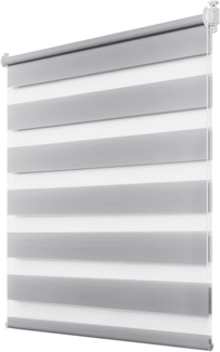 Deswell Doppelrollo Klemmfix ohne Bohren Grau B70 x H150 cm (Stoffbreite 66cm) Rollos für Fenster ohne Bohren für Fenster mit Lichtdurchlässig & Verdunkelnd/Höhe Stufenlos Verstellbar