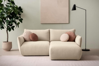 DOMO. collection Ecksofa Minas, kleines Modulsofa in L-Form mit Taschenfederkern und attraktiver Biese-Naht, Sofa, Polsterecke, Eckcouch 194 x 168 x 79 cm (BxTxH), beige