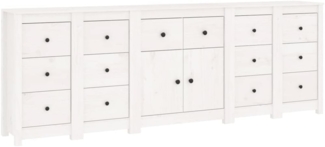 Sideboard Weiß 230 x 35 x 80 cm Massivholz Kiefer [3114090]