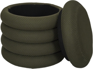 HOME DECO FACTORY, HD0427, Atom Khaki Aufbewahrungshocker – Elegantes und praktisches Design, optimaler Komfort, vielseitig, pflegeleicht – Größe 37 x 42 x 37 cm, Khaki