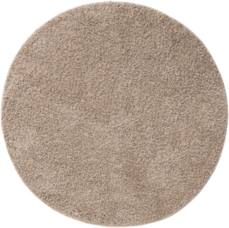 benuta Hochflor-Teppich Soho, rund, Höhe: 31 mm, Kunstfaser, Uni, Minimalistisch, Wohnzimmer