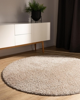 benuta Hochflor-Teppich Soho, rund, Höhe: 31 mm, Kunstfaser, Uni, Minimalistisch, Wohnzimmer