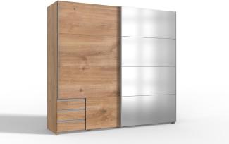 Schwebetürenschrank >Seattle< in PLANKENEICHE NACHBILDUNG - 225x208x65cm (BxHxT)