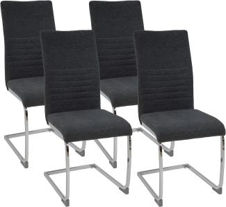 Esszimmerstuhl LUGANO Freischwinger 4-er SET, Grau