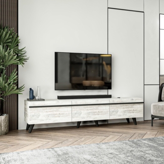 Hanah Home Elegant TV Stand, Crystal Color, 180 x 42 x 35 cm | 100% Melamine Coated Particle Board, 18 mm Thick | Stylish & Functional for Modern Living Rooms