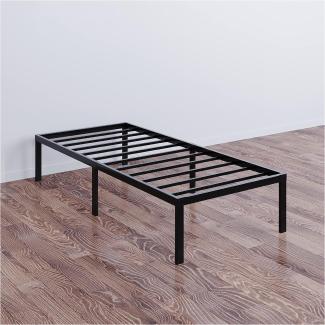 Dreamzie Metallbett 90 x 200 x 36 cm - Bettgestell aus Metall 90x200 cm Bett für Matratze Einzel - Robust, Leichte Montage, Umfangreicher Stauraum - Schwarzer Lattenrost