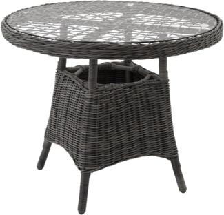 tectake Gartentisch (1-St, 1 tlg), Hochwertiges Geflecht aus strapazierfähigem Polyrattan