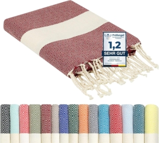 furora HOLIDAY Strandtuch groß 100x200 cm Strand Tuch, aus Baumwolle, Hamamtuch Badetuch, leicht, lang, dünn & kompakt