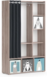 Kinderkleiderschrank Luigi Sonoma 105.8 x 178.1 cm Mit Faltboxen (grau) Vicco