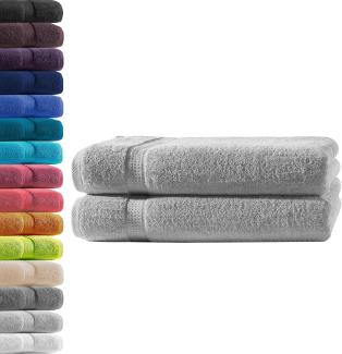 Hometex Premium Textiles Handtuch in Premium Qualität 500 g/m², Feinster Frottier-Stoff 100% Baumwolle, 2x Duschtuch, Kuschelig weich, saugfähig, Extra schwere, flauschige Hotel-Qualität