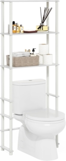 Furinno Turn-N-Tube WC-Platzsparer mit 3 Regalen, Weiß/Weiß