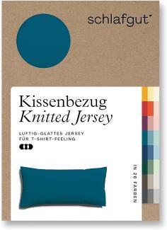 Schlafgut Kissenbezug Knitted Jersey aus Bio-Baumwolle mit Elasthan, bügelfrei, (1 Stück), besonders fein gestrickt, Kissenhülle mit farbigem Reißverschluss