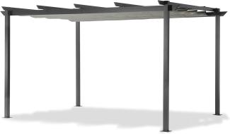 Leco Aluminium Pergola mit Faltdach, lichtgrau, 4 x 3 m