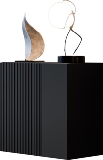 Vitrine Quadrat mit Dekor Cholon (Farbe: Schwarz)